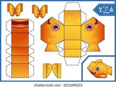 Kollektionen von Betsart | Shutterstock-Anbieter Paper Animal Crafts, 3d Svg Files, Fish Printables, Origami Wall Art, Toy Fish, Paper Fish, Fish Template, 3d Toys, Cut And Glue