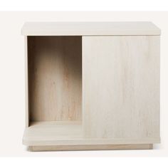 an unfinished wooden cabinet with no doors on the front and bottom shelf is shown in white ash wood