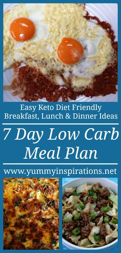 the 7 day low carb meal plan includes eggs, cheese and other healthy foods