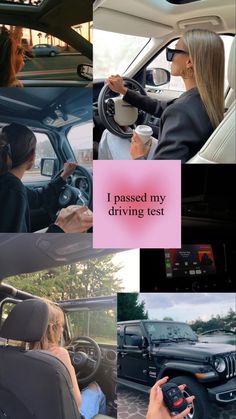 a collage of photos with the words i passed my driving test