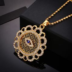 Luxury Crystal Coin Necklace Turks Women/Men Gold Color Turkey Wedding Jewelry Turkish Coin Lucky Allah Pendant Never Faded Turkish Wedding Jewelry, Gold Pendant Jewelry Turkish, Allah Pendant, Closet Luxury, Eye Of Horus Necklace, Pyramid Necklace, Turkey Wedding, Turkish Jewelry, Coin Necklace