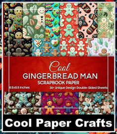 Cool Gingerbread Man Scrapbook Paper: 36 Whimsical Patterns for Crafting, Junk Journaling, Decoupage, and Card Making Gingerbread Man, Scrapbook Paper, Gingerbread, Design