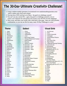 the 30 day ultimate creativity challenge