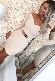 Shop women's dresses at Pink Boutique - From mini dresses to maxi dresses, shop the latest trends today. Nude Bodycon Dress, Trendy Party Dresses, Out On The Town, Nude Dress, Red Belt