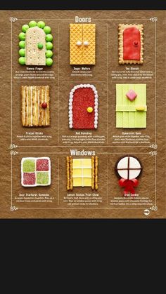 an image of some cookies that are made to look like different types of doors and windows