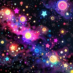 an abstract background with stars and circles