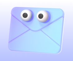 an envelope with two eyes sticking out of it