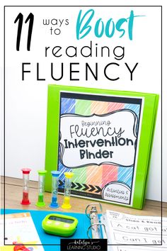 a green frame with the title 11 ways to boost reading flueny on it