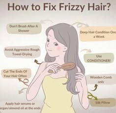 Hair Serum For Frizzy Hair, Fast Natural Hair Growth, Frizzy Hair Remedies, Control Frizzy Hair, Healthy Hair Routine, Hair Growing Tips, Basic Skin Care Routine, Perfect Skin Care Routine, Healthy Hair Tips