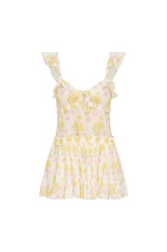 Channeling sunshine in the Frista Dress. This playful mini debuts with a cotton voile and a pretty mixed print featuring pastel florals all over. Beginning with flutter straps, the dress has ruffles lining the neckline, tiny tie details at the front and a slightly dropped waist for a flattering silhouette. Cotton Mini Dress, Cami Nyc, Mini Sundress, Solid & Striped, Dresses For Teens, Bridal Shop, Cotton Voile, Mixing Prints, Sweater And Shorts