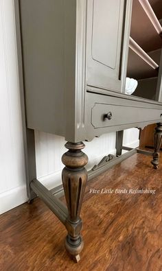 an old dresser is turned into a dressing table