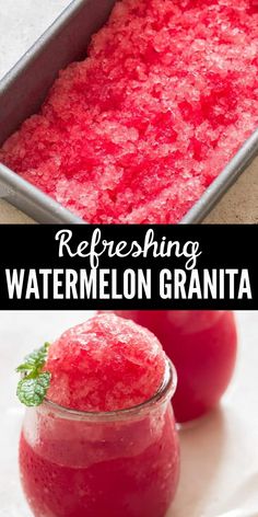 icy cool watermelon granita Watermelon Granita Recipe, Granita Recipes Fruit, Watermelon Gelato, Watermelon Granita, Sherbet Recipes, Granita Recipes, Watermelon Ice, Sorbet Recipes