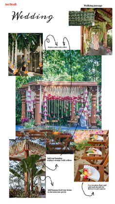 an advertisement for a wedding venue with pictures and information about the event, including details