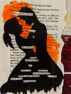 a collage of words and images on paper with an image of a man kissing a woman