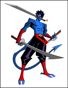 an image of a cartoon character holding two swords