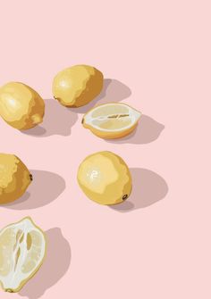 the lemons are cut in half and ready to be used as an art project