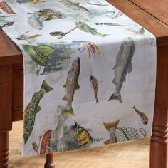 Park Designs Fly Fishing Table Runner 13" X 54" : Target Dinner Arrangement, Fishing Table, Western Pillows, Rustic Quilts, Rustic Napkins, Fishing Party, Dining Room Spaces, Kids Fishing, Fishing Birthday