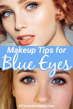 Natural Eye Makeup Ideas for Blue Eyes - W Cosmetic Surgery Makeup Looks Blue Eyes, Makeup Ideas For Blue Eyes, Makeup Tips For Blue Eyes, Natural Eyeshadow Looks, Rare Eye Colors, Rare Eyes, Fair Skin Makeup, Blue Eye Color, Dark Blue Eyes