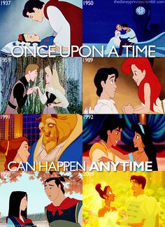 the many faces of princesses from disney's animated movie, once upon at time