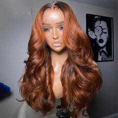 Ombre Orange Ginger Wig Body Wave Brown Colored Human Hair Wigs Clearance Sale Glueless 13x4 13x6 Colored Human Hair Wigs, Ginger Wig, Ginger Brown, Lace Frontal Wig, Frontal Wigs, Body Wave, Lace Frontal, Hair Wigs, Clearance Sale