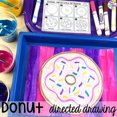 an art project with donuts painted on it