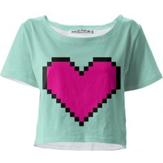 a t - shirt with a pixel heart on the front and back, in pink