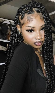 Quick Cute Hairstyles For Medium Hair, Braids Reference, Hairstyles Coquette, Aesthetic Styles, Kids Braids, Big Box Braids Hairstyles, Braided Styles, Box Braids Hairstyles For Black Women