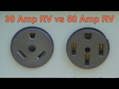 two different types of electrical plugs with the words 30 amp rv vs 50 amp rv