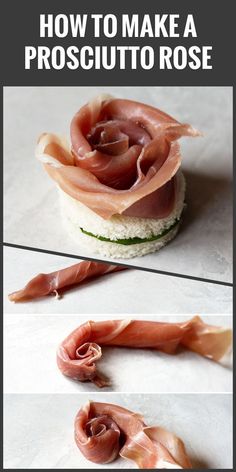 how to make a prosciutto rose sandwich with ham and cheese on top