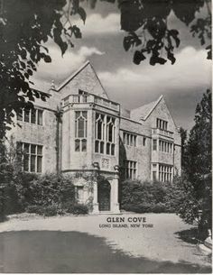 an old photo of a large building with trees around it and the words glenn cove