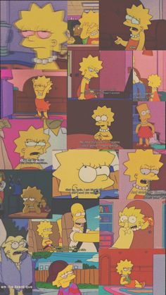 Bad Words Wallpaper Aesthetic, Simpsons Aesthetic Mood Wallpaper, Funny Simpsons Wallpaper, Simpsons Aesthetic Wallpaper, Moodboard Background, Simpsons Aesthetic, Simpsons Wallpaper, The Simpsons Family, Background Collage