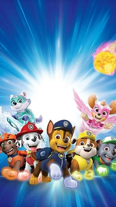 the paw patrol movie poster is shown here