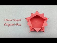 an origami box with the text flower shaped origami box