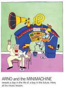 an advertisement for the musical company arno and the minamacine is shown in this cartoon