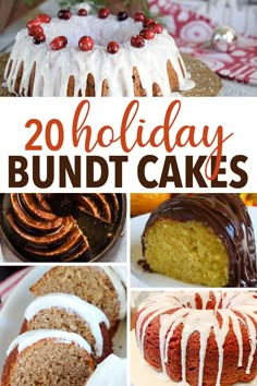 20 holiday bundt cakes with text overlay