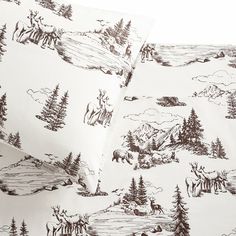 the bedding is made up with black and white drawings