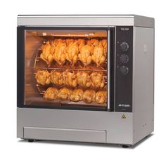 the food is being cooked in the oven on the white background, it looks like chicken wings are coming out of the door