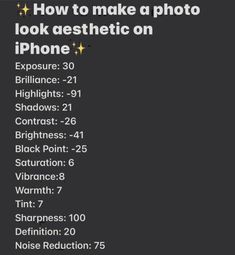 an iphone screen with the text how to make a photo look aesthetic on it's side