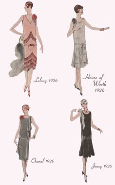 1926 Fashion, 1920s Evening Gowns, Paris Evening, Flapper Girls