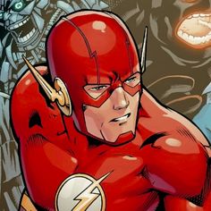 the flash is standing in front of an evil man