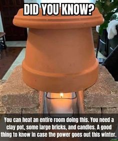 a candle that is sitting on top of a brick wall with the caption did you know?