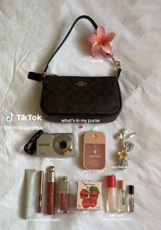 Cute Purses Aesthetic, What’s In My Bag Aesthetic, Purse Must Haves Items, Small Purse Essentials, Bag Tour, Everyday Bag Essentials, What's In My Purse, School Bag Essentials