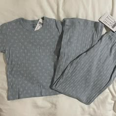 In Light Blue With Tee And Pants - Both Brand New With Tags - Best Fits Sizes Xs-Small Pants: 11” Rise, 28” Inseam, 26” Waist (Stretchy) Would Best Fit <5’3 Unless You Want A Shorter Fit Light Blue Fitted Loungewear Sets, Fitted Light Blue Loungewear Sets, Blue Matching Set Bottoms For Loungewear, Brandy Melville Pajamas, Brandy Pjs, Brandy Melville Pjs, Teddy Bear Pattern, Virtual Closet, Bear Pattern