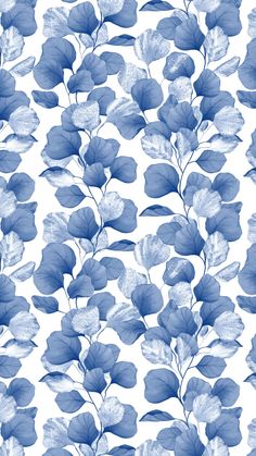 blue and white leaves on a white background