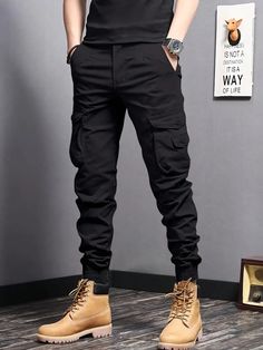 Mens Dressing Styles Casual, Cargo Pants Outfit Men, Boots Outfit Men, Mens Smart Casual Outfits, Black Men Fashion Casual, Pants Outfit Men, Trendy Shirt Designs, Mens Casual Outfits Summer, Cargo Pants Outfit