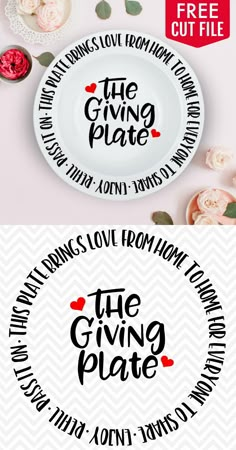 two plates with the words giving plate on them