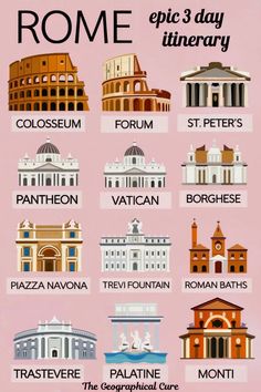 Pinterest pin graphic for 3 days in Rome Travel To Rome, What To Do In Rome, St. Peter’s Basilica, 3 Days In Rome, Rome Trip, Rome Itinerary, Rome Travel Guide, Day Trips From Rome, Things To Do In Rome