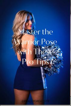 a woman holding a cheerleader's pom poms