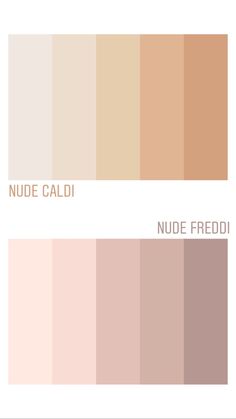 the color scheme for nude and neutrals is shown in three different shades, including one with