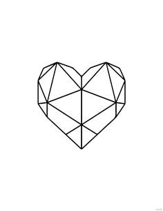 the geometric heart is shown in black and white